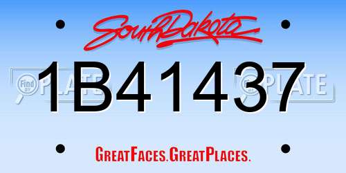 1B41437 South Dakota License Plate