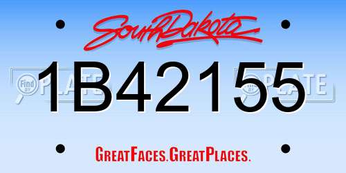 1B42155 South Dakota License Plate