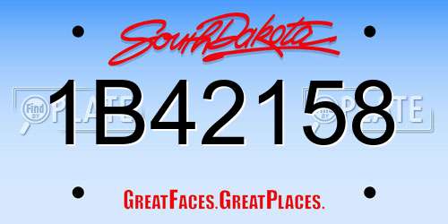 1B42158 South Dakota License Plate