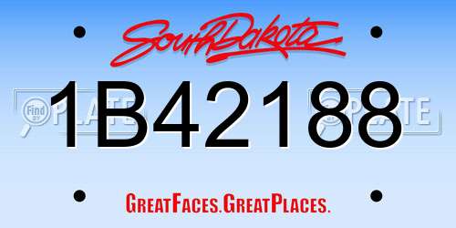 1B42188 South Dakota License Plate