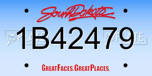 1B42479 South Dakota License Plate
