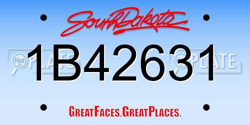 1B42631 South Dakota License Plate