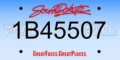 1B45507 South Dakota License Plate
