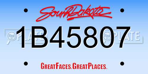 1B45807 South Dakota License Plate