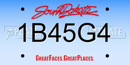 1B45G4 South Dakota License Plate
