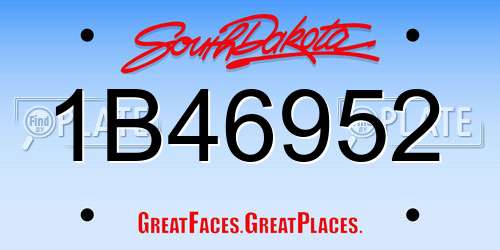 1B46952 South Dakota License Plate