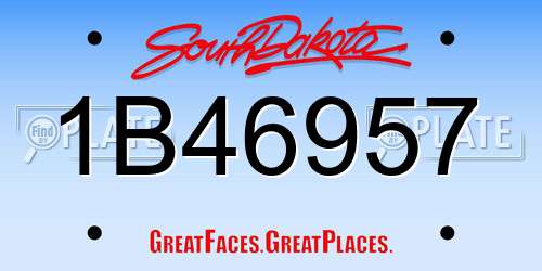 1B46957 South Dakota License Plate