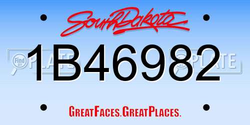 1B46982 South Dakota License Plate