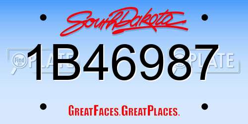 1B46987 South Dakota License Plate