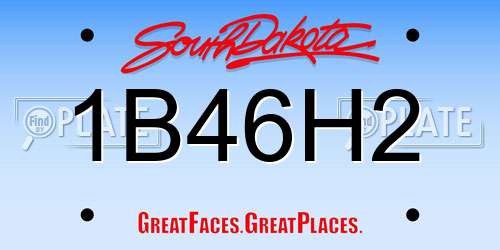 1B46H2 South Dakota License Plate