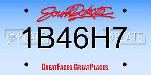 1B46H7 South Dakota License Plate