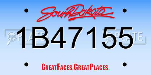 1B47155 South Dakota License Plate