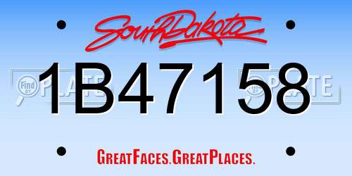 1B47158 South Dakota License Plate