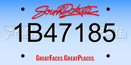 1B47185 South Dakota License Plate