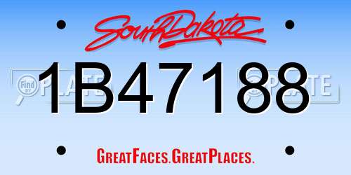 1B47188 South Dakota License Plate