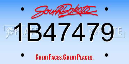 1B47479 South Dakota License Plate