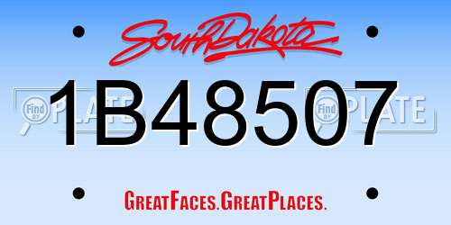 1B48507 South Dakota License Plate
