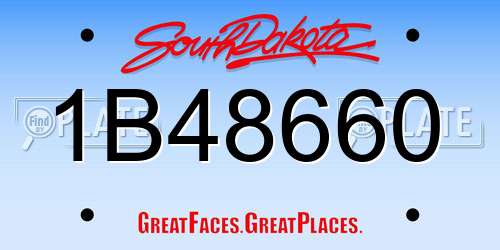 1B48660 South Dakota License Plate