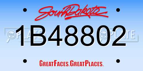 1B48802 South Dakota License Plate