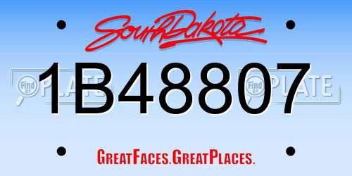 1B48807 South Dakota License Plate