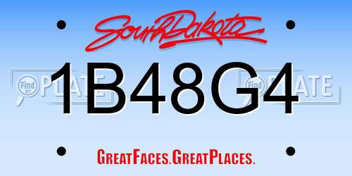 1B48G4 South Dakota License Plate