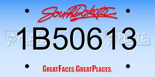 1B50613 South Dakota License Plate