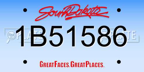 1B51586 South Dakota License Plate