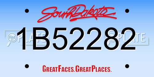 1B52282 South Dakota License Plate