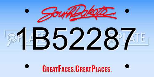 1B52287 South Dakota License Plate