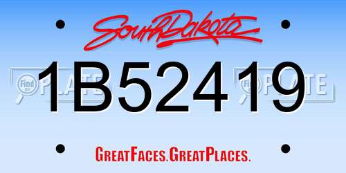 1B52419 South Dakota License Plate