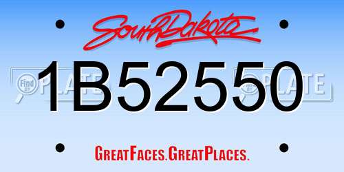 1B52550 South Dakota License Plate