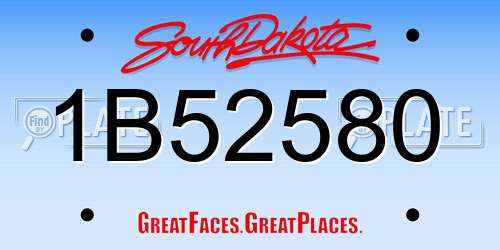 1B52580 South Dakota License Plate