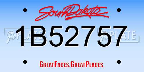 1B52757 South Dakota License Plate