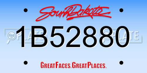 1B52880 South Dakota License Plate
