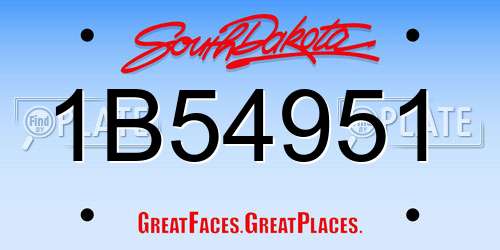 1B54951 South Dakota License Plate