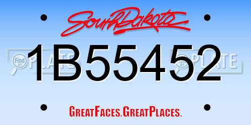 1B55452 South Dakota License Plate