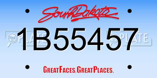 1B55457 South Dakota License Plate