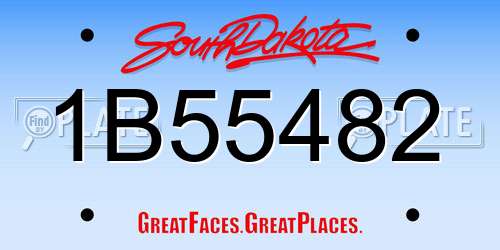 1B55482 South Dakota License Plate
