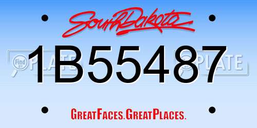 1B55487 South Dakota License Plate