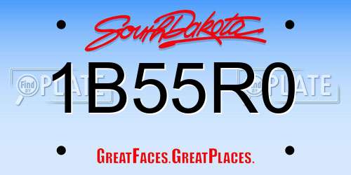 1B55R0 South Dakota License Plate