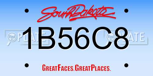 1B56C8 South Dakota License Plate
