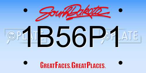 1B56P1 South Dakota License Plate
