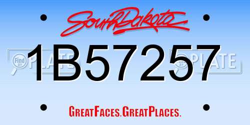 1B57257 South Dakota License Plate