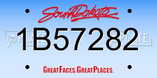 1B57282 South Dakota License Plate