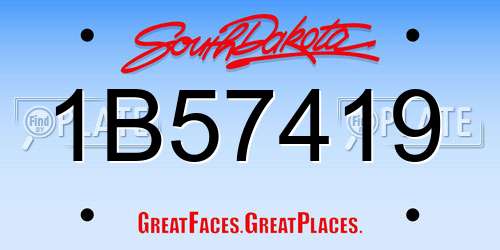 1B57419 South Dakota License Plate