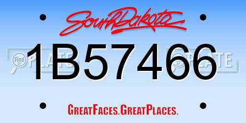 1B57466 South Dakota License Plate