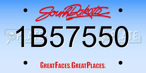 1B57550 South Dakota License Plate