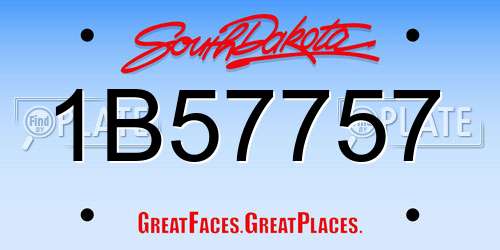 1B57757 South Dakota License Plate