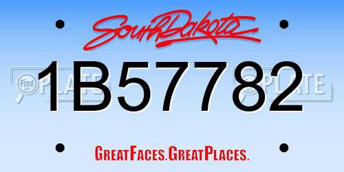 1B57782 South Dakota License Plate