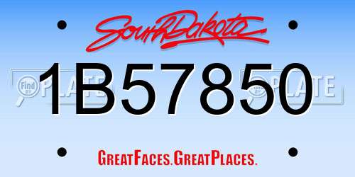 1B57850 South Dakota License Plate